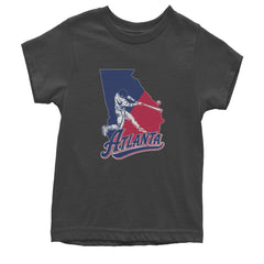 Atlanta Georgia Batter Up Youth T-shirt Charcoal Grey