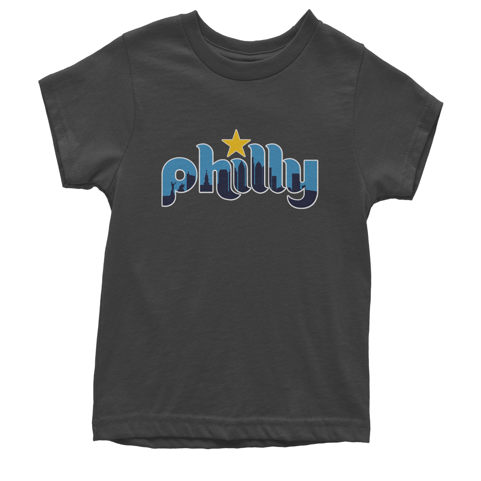 Skyline Philly Philadelphia Youth T-shirt Charcoal Grey