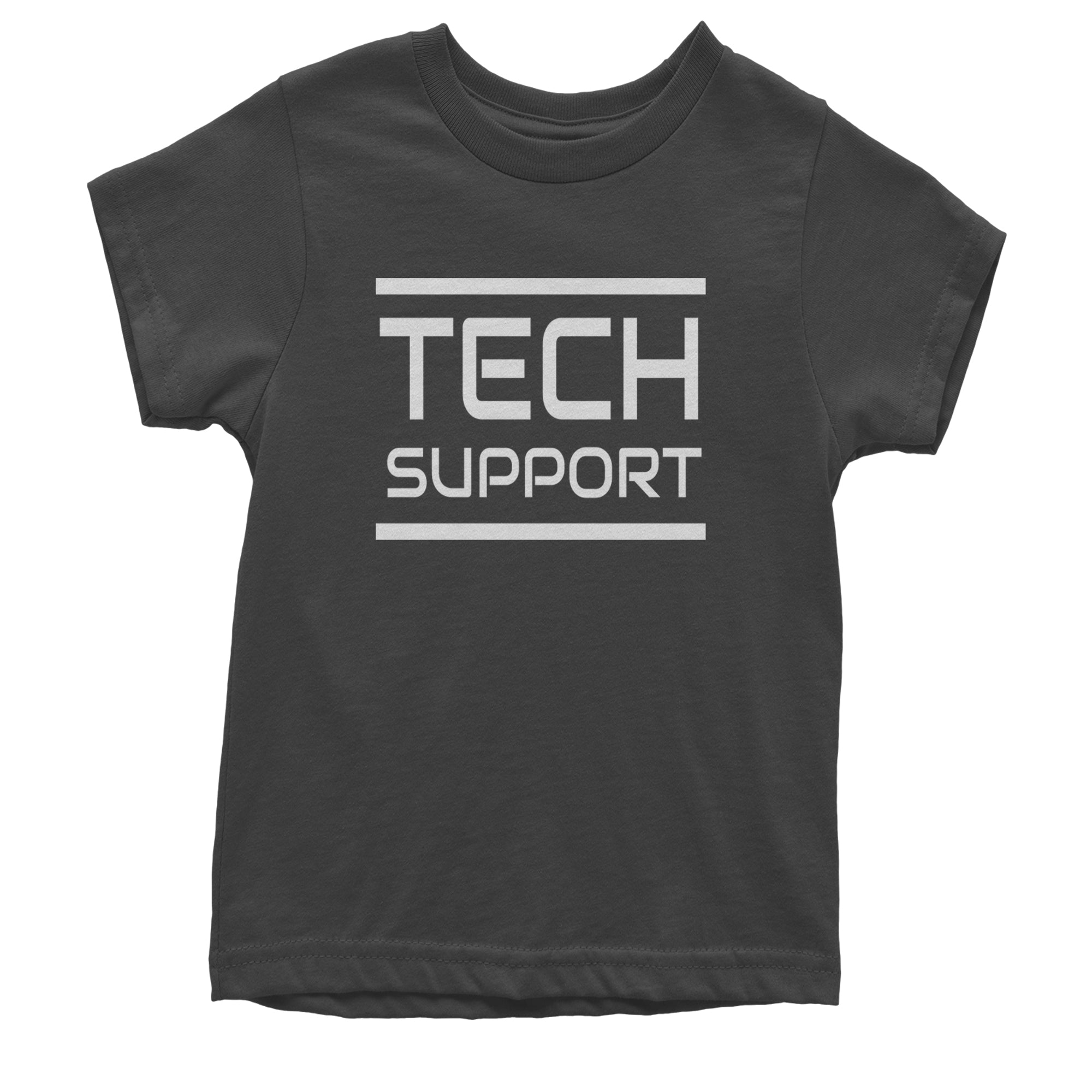 Tech Support Technologist IT Youth T-shirt Charcoal Grey