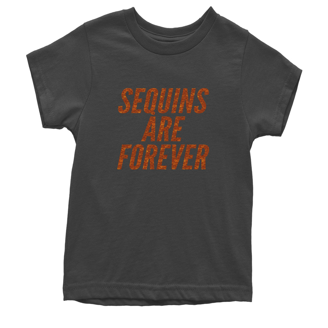 Sequins Are Forever Retro Glam Youth T-shirt Charcoal Grey