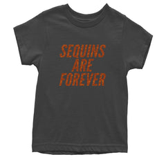 Sequins Are Forever Retro Glam Youth T-shirt Charcoal Grey