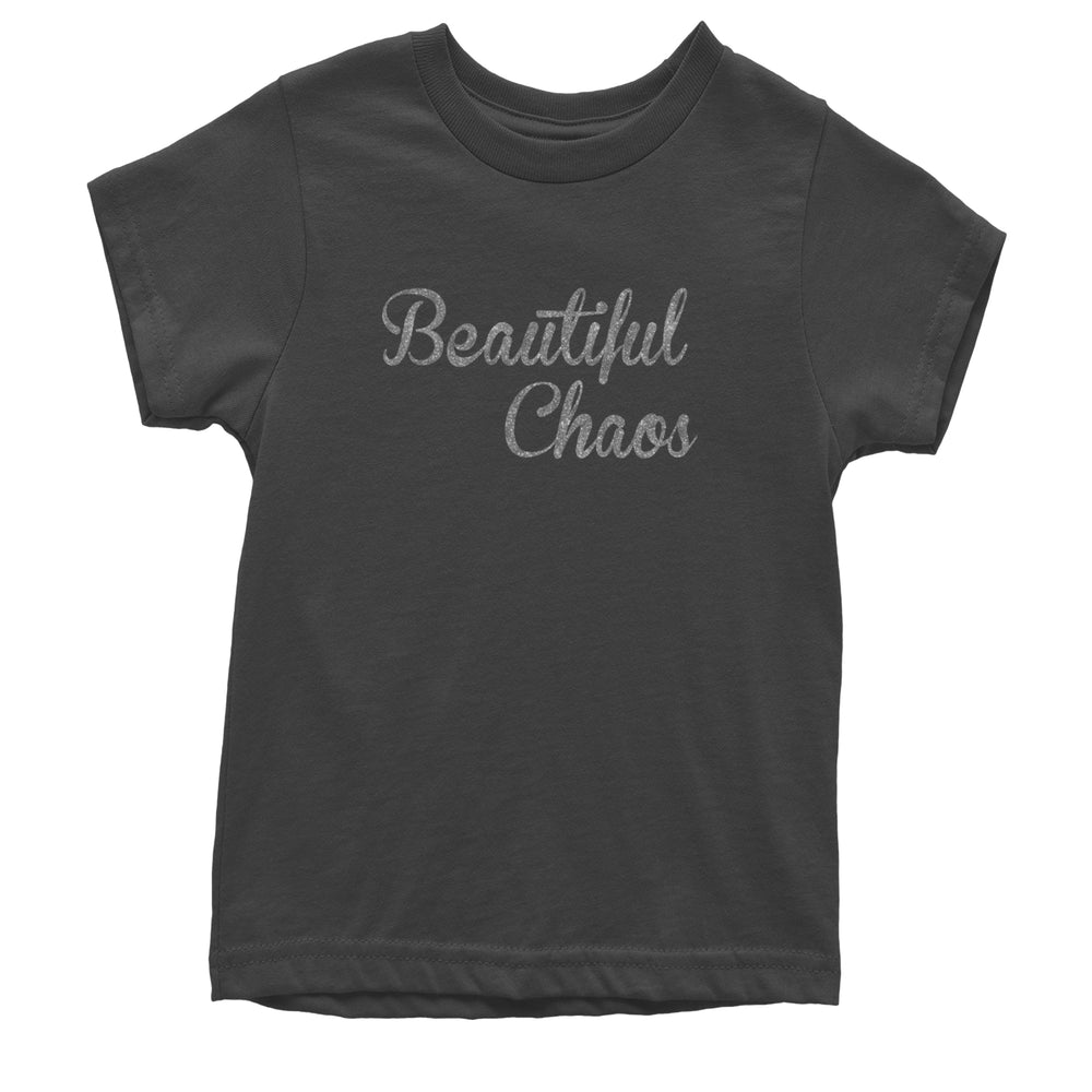 Beautiful Chaos Glitter Music Festival Youth T-shirt Charcoal Grey