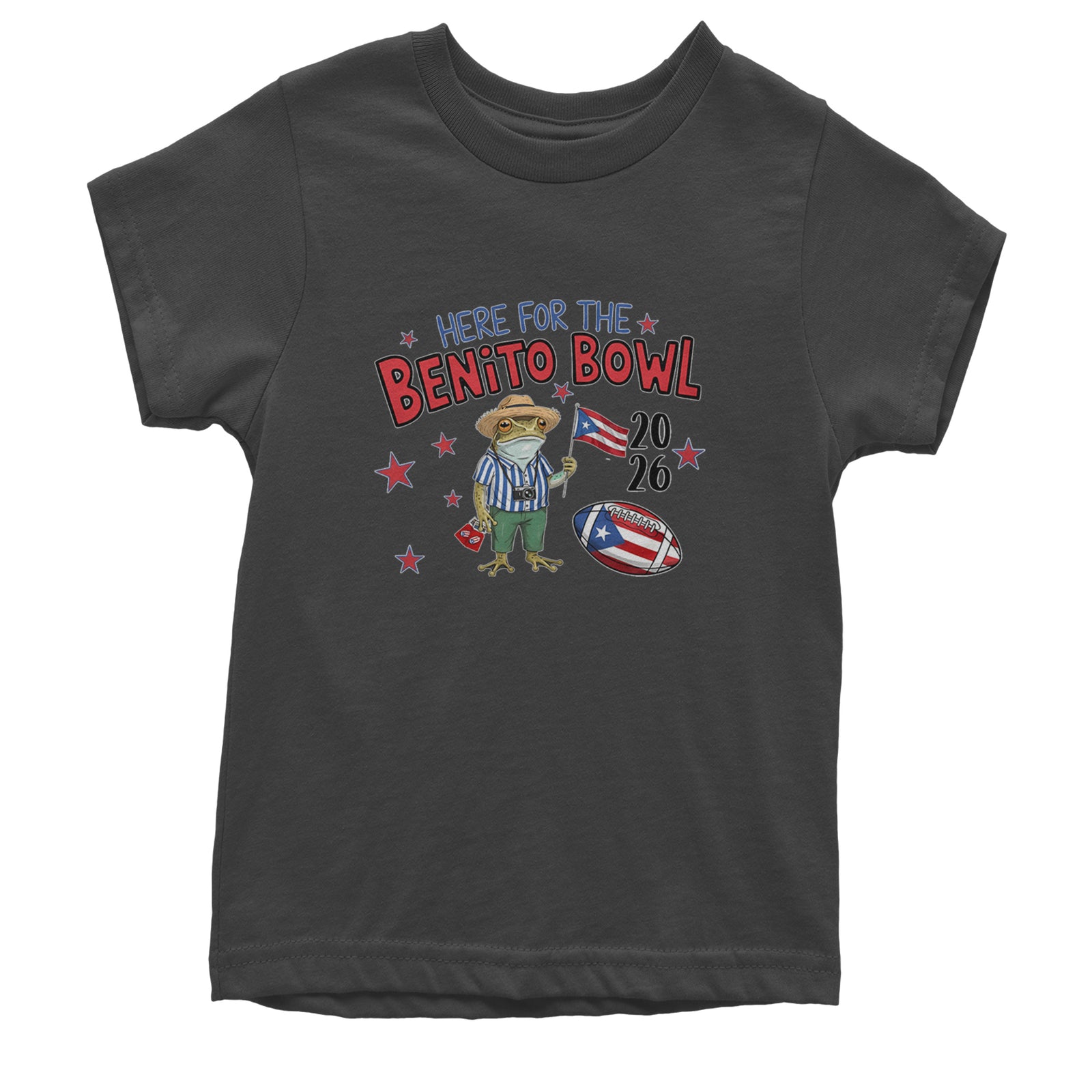 Frog Here for the Benito Bowl Football Youth T-shirt Black