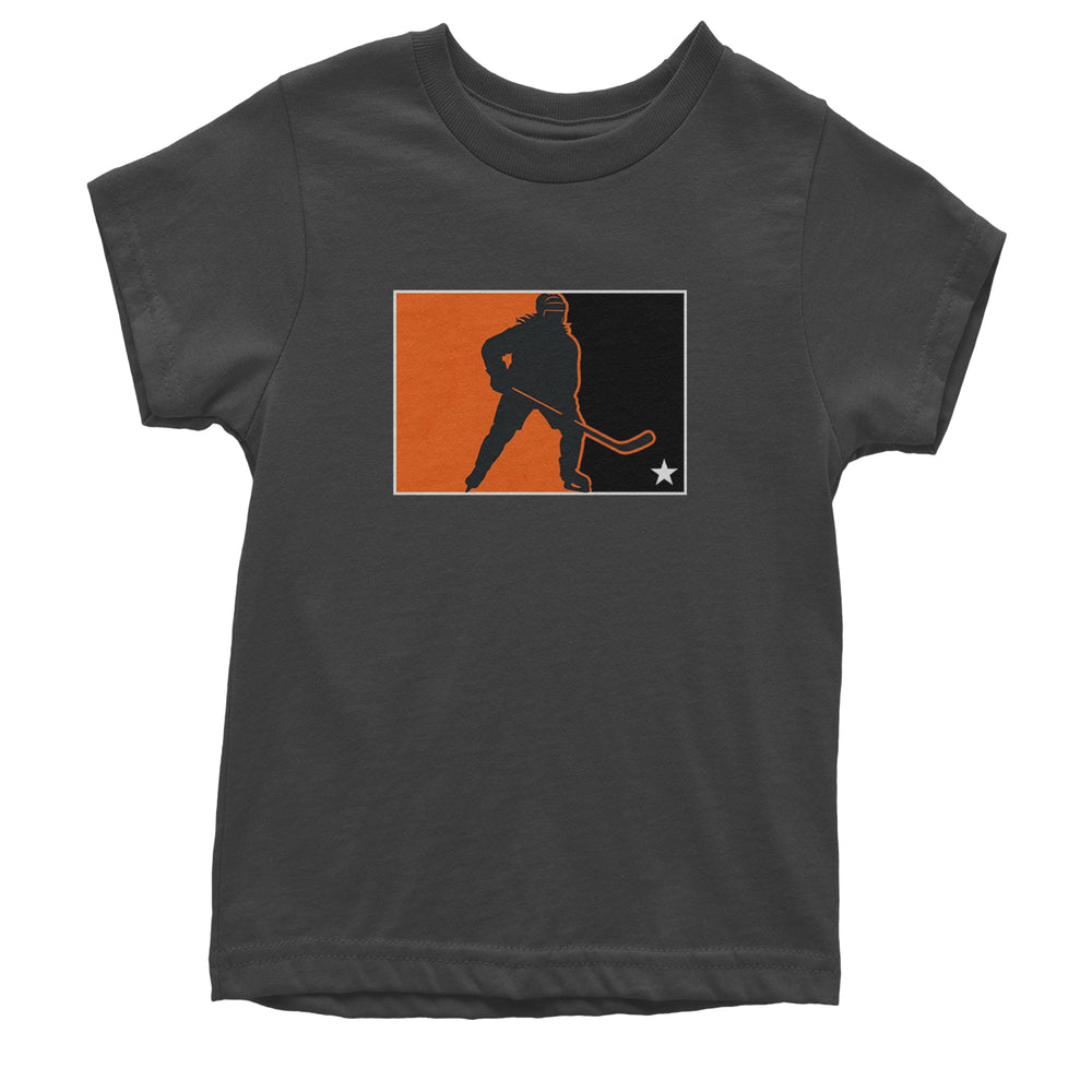 Hockey Enforcer Retro Vintage Youth T-shirt Charcoal Grey