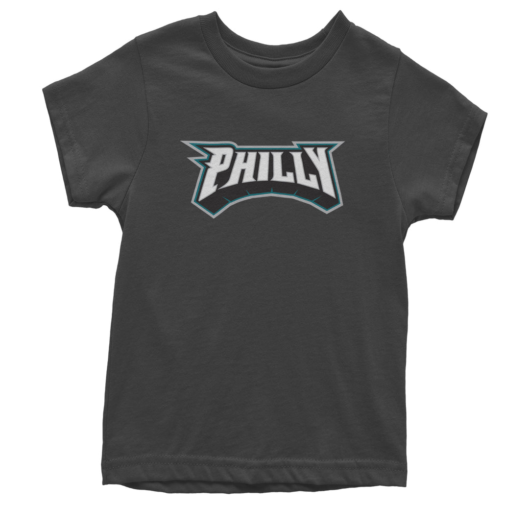 Philly Bold Block Throwback Youth T-shirt Charcoal Grey