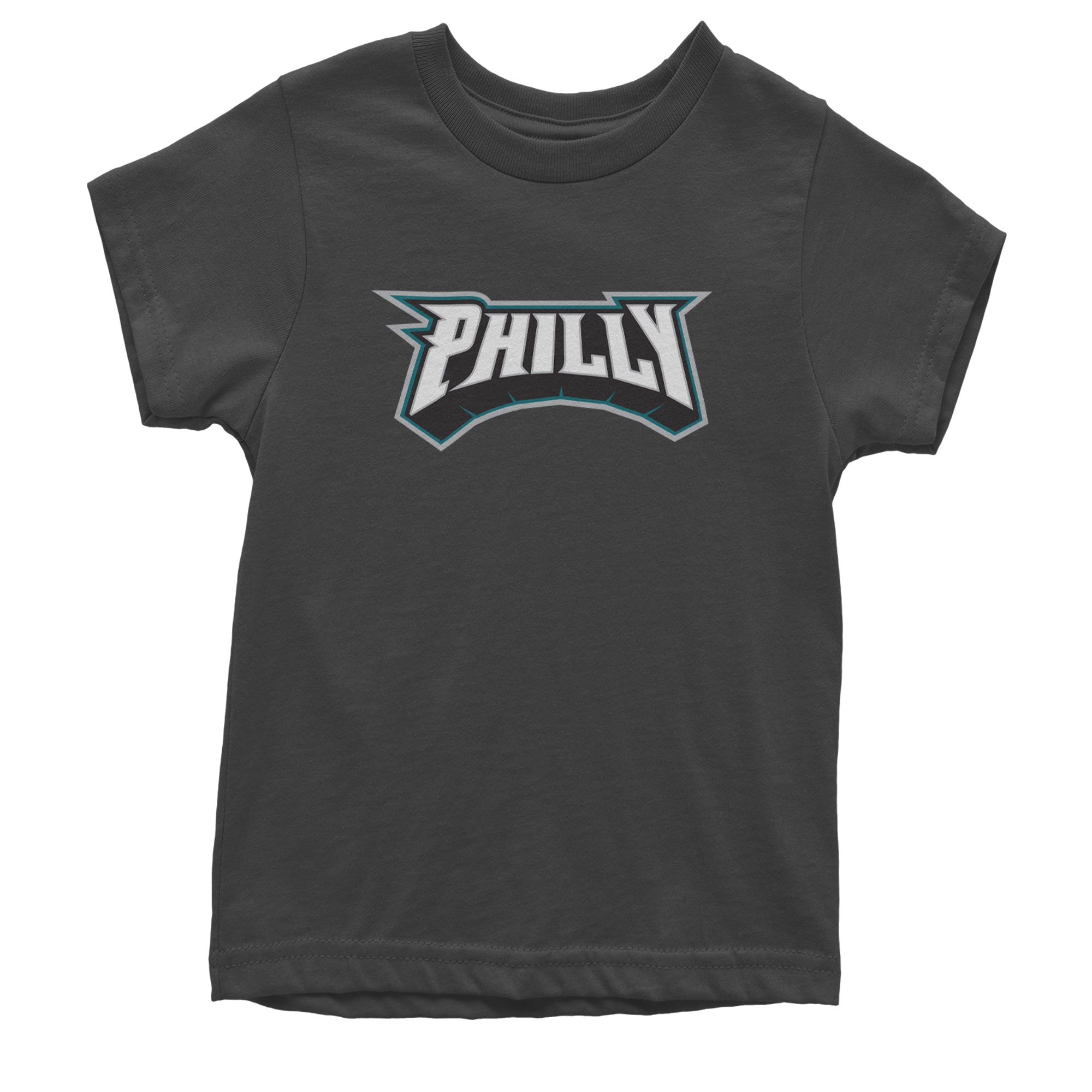Philly Bold Block Throwback Youth T-shirt Charcoal Grey
