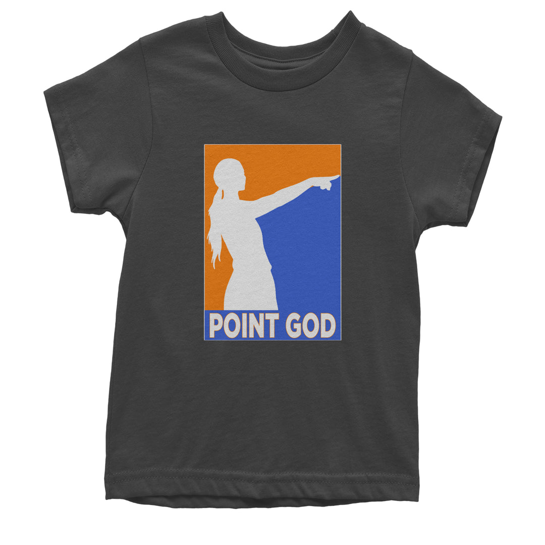 Point God Cunningham Basketball Pointing Meme  Youth T-shirt Charcoal Grey