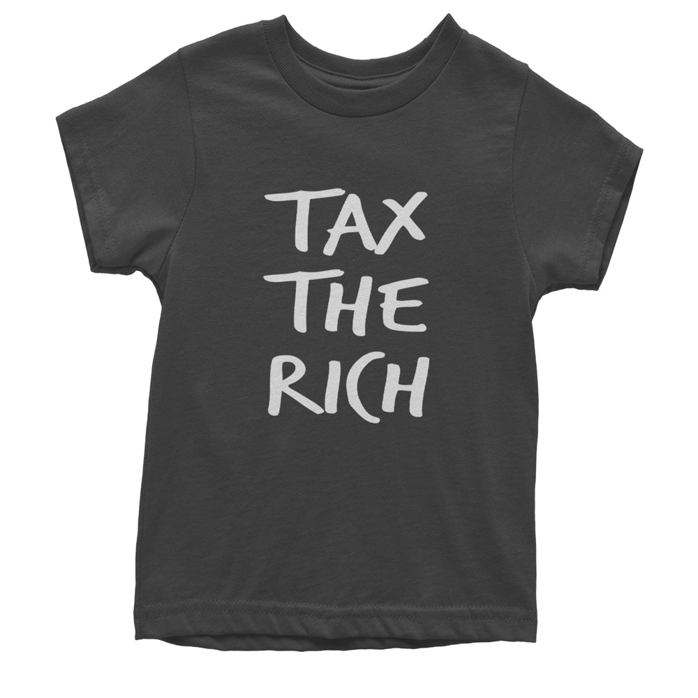 Tax the Rich Protest Wealth Inequality graphic on Kids' Heavyweight Cotton T-Shirt in Charcoal Grey