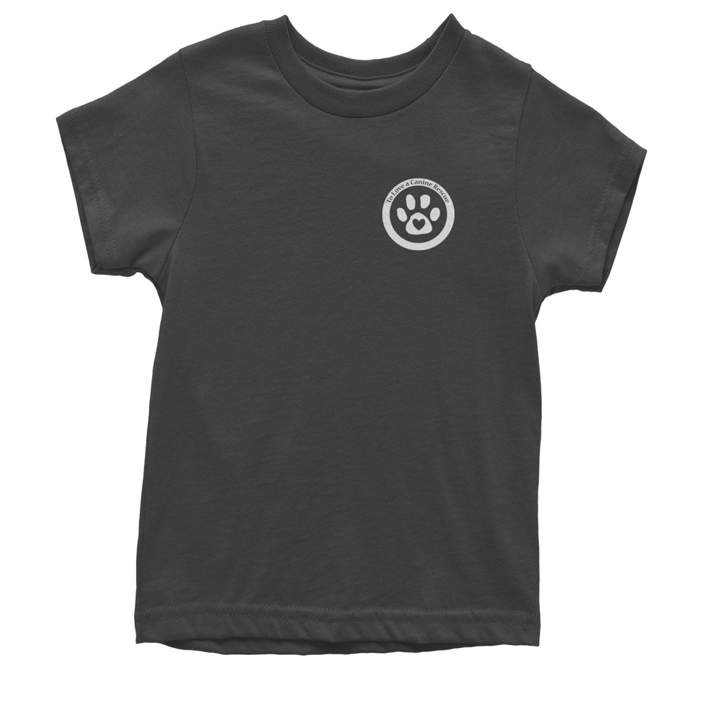 TLC To Love a Canine Dog Rescue White Youth T-shirt Charcoal Grey