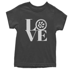 TLC LOVE Dog Rescue Youth T-shirt Charcoal Grey