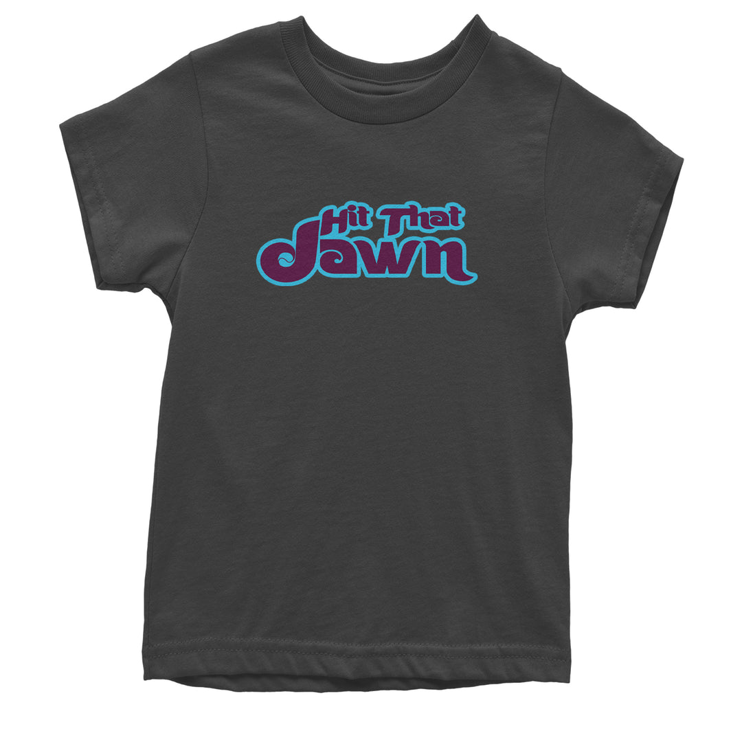 Hit That Jawn Philly Baseball graphic on Kids' Heavyweight Cotton T-Shirt in Charcoal Grey