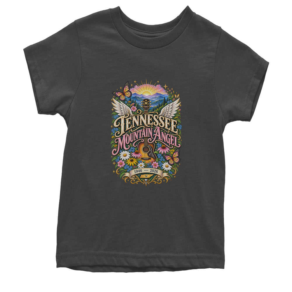 Tennessee Mountain Angel Wings Dolly Youth T-shirt Charcoal Grey