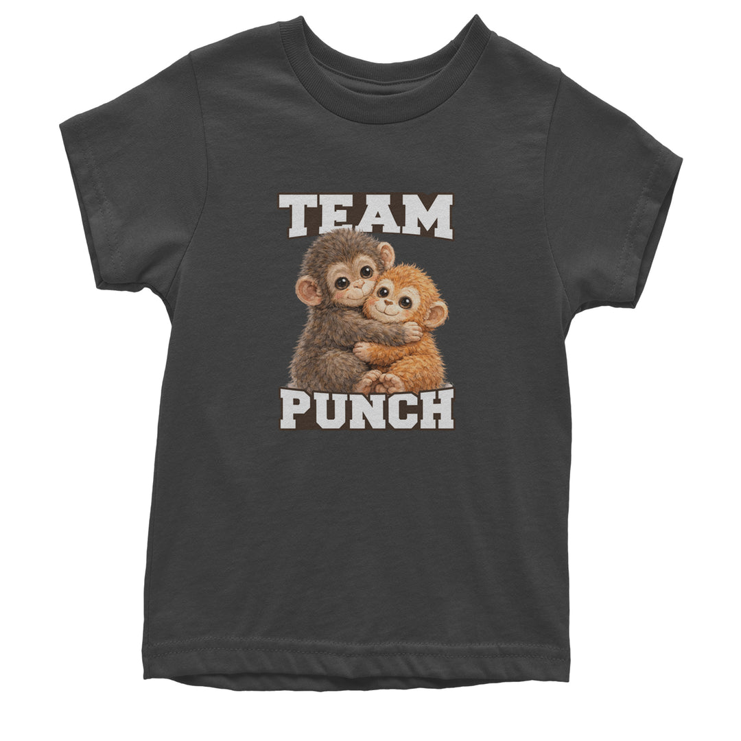 Team Punch Panchi-kun Monkey Youth T-shirt Charcoal Grey