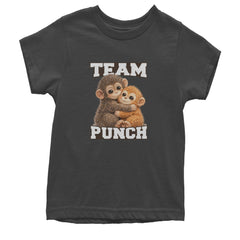 Team Punch Panchi-kun Monkey Youth T-shirt Charcoal Grey