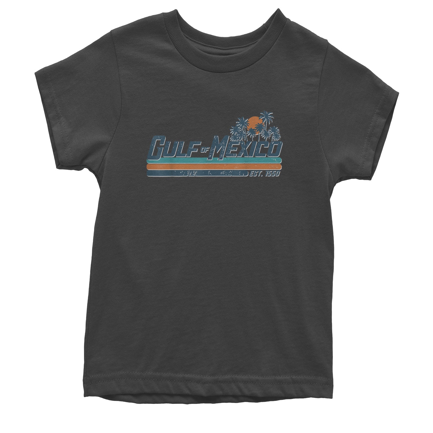 Gulf Of Mexico Established Year 1550 Youth T-shirt Charcoal Grey