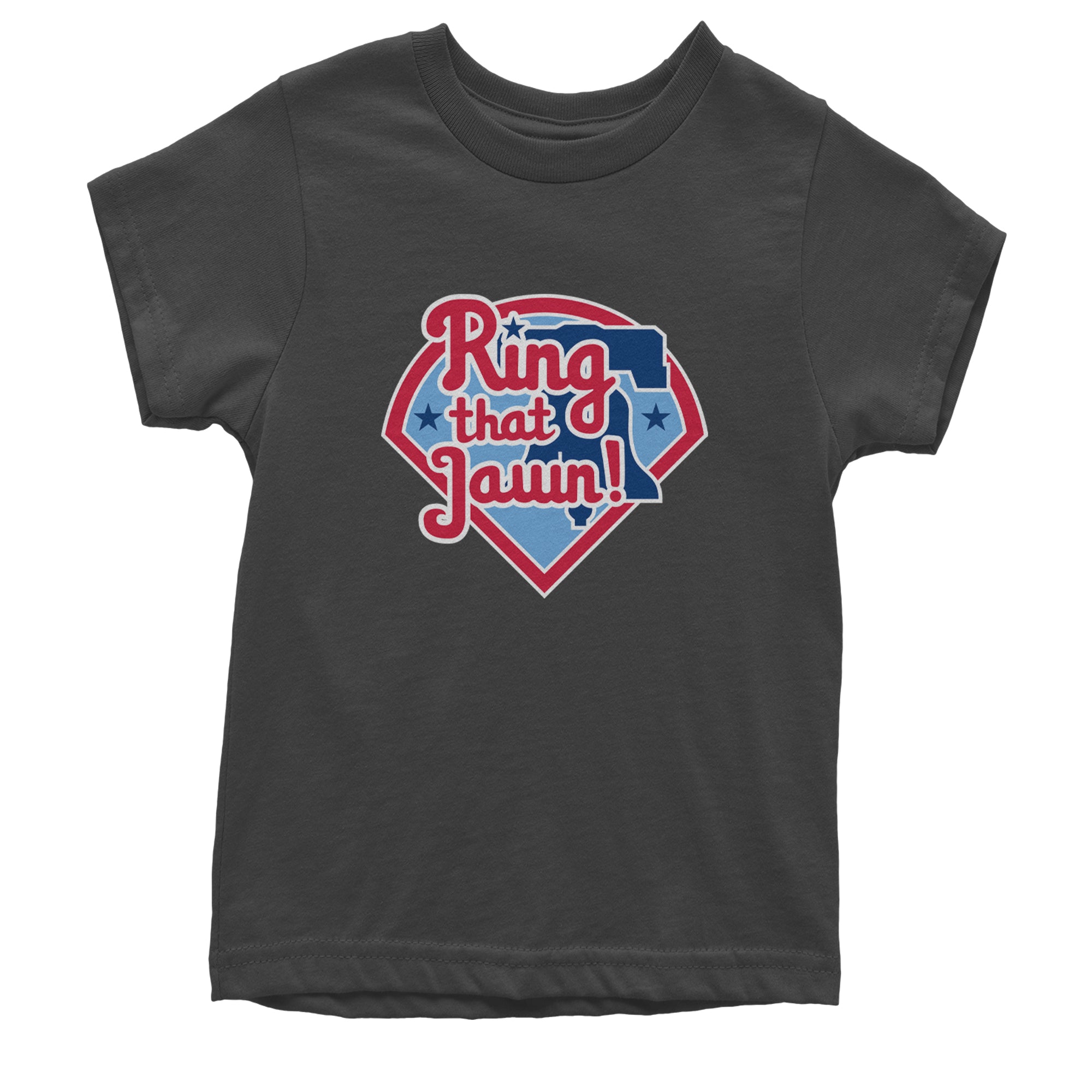Ring That Jawn Philly Baseball Youth T-shirt Charcoal Grey