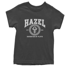 Hazel Daughter of Pluto Roman Gold Youth T-shirt Charcoal Grey