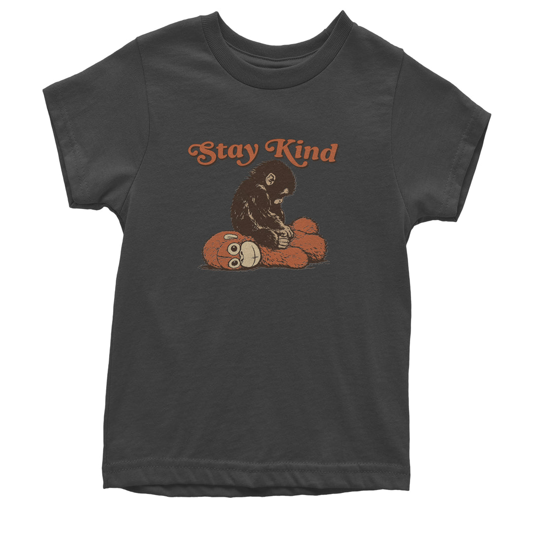 Punch Stay Kind Macaque Youth T-shirt Charcoal Grey