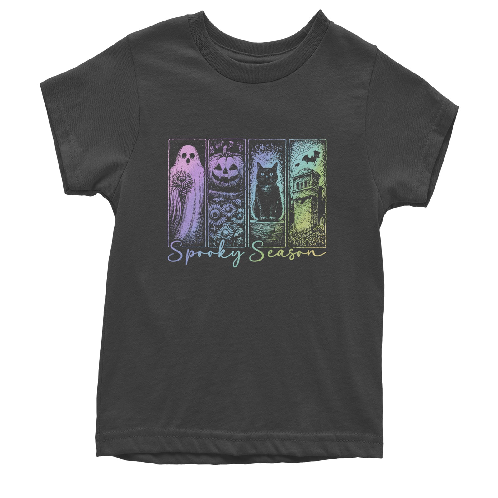 Spooky Season Cute Pastel Halloween Design Youth T-shirt Black