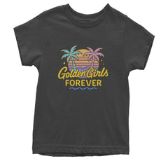 Golden Girls Forever Retro Sunset Youth T-shirt Charcoal Grey