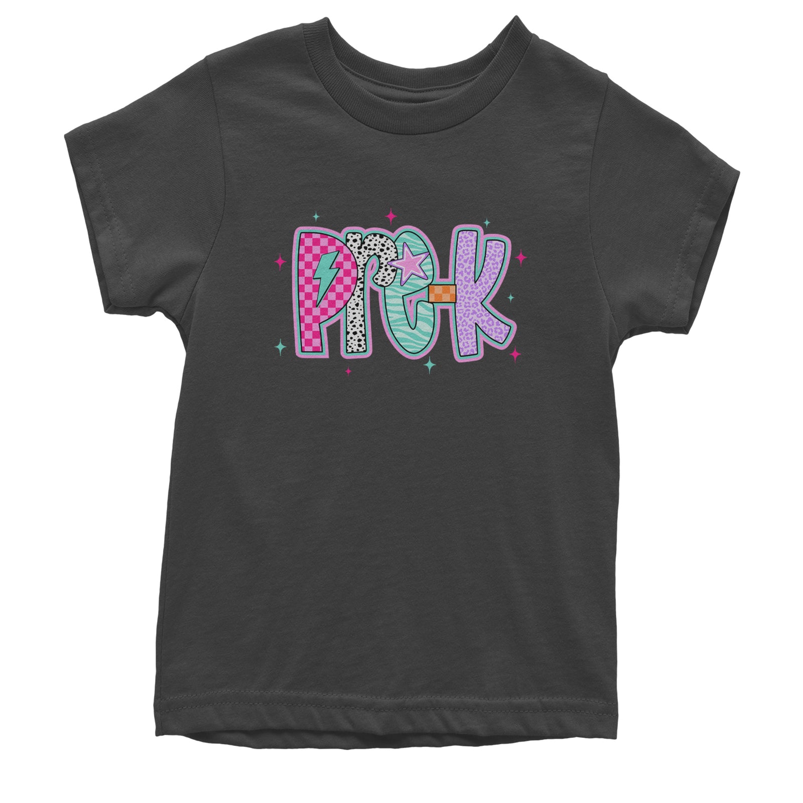 Pre-K Party Time Colorful Back to School Youth T-shirt Black