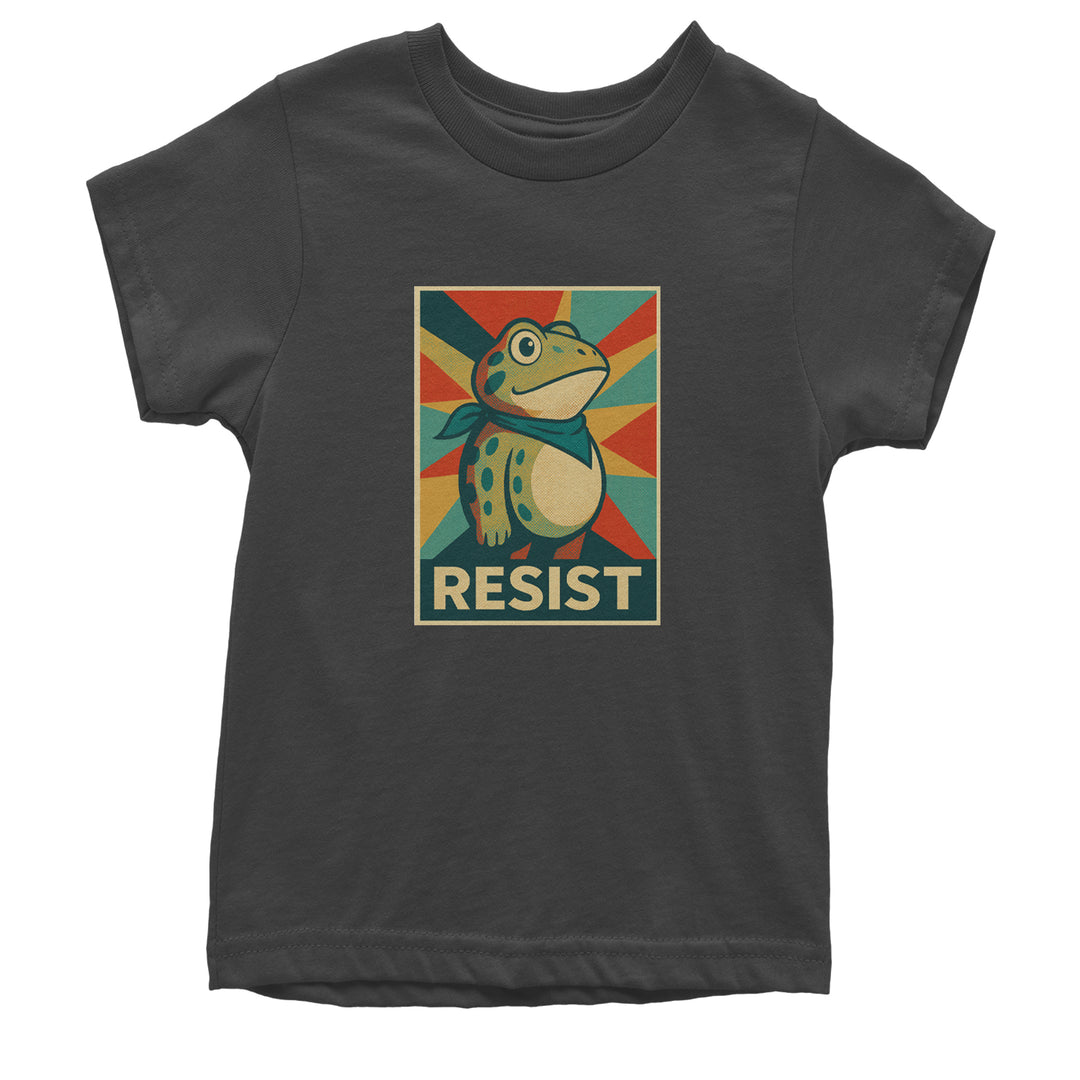 Resist Portland Protest Frog Youth T-shirt Charcoal Grey