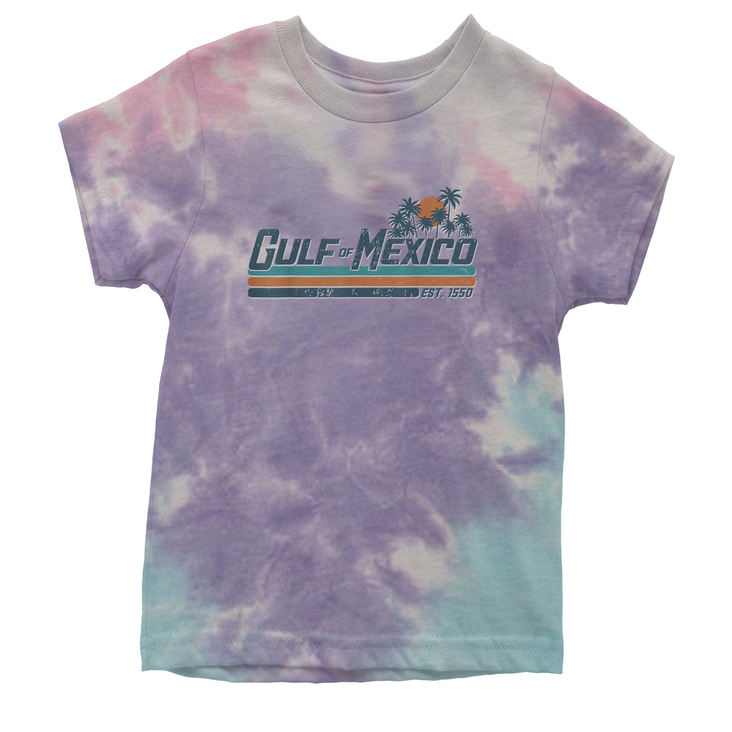 Gulf Of Mexico Established Year 1550 Youth T-shirt Tie-Dye Cotton Candy