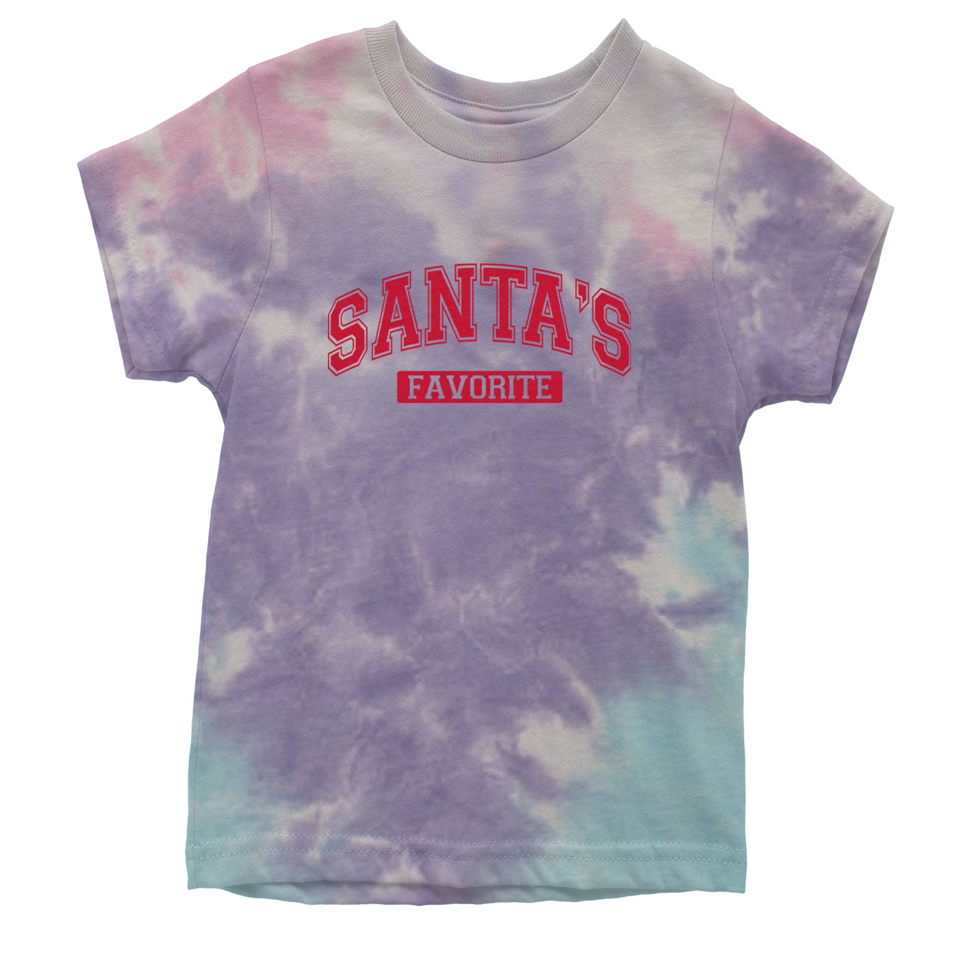 Santa's Favorite Youth T-shirt Tie-Dye Cotton Candy