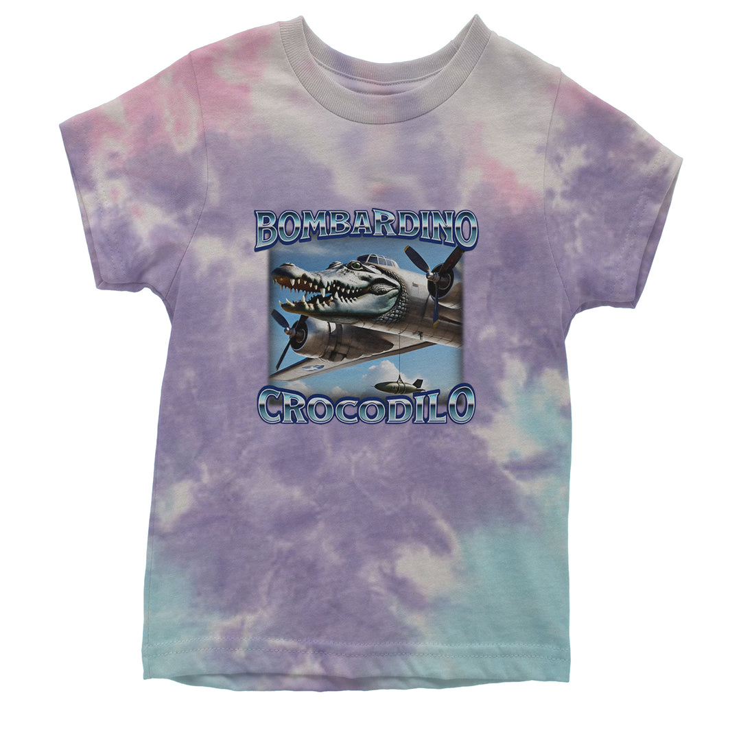 Bombardino Crocodilo Brainrot Youth T-shirt Tie-Dye Cotton Candy