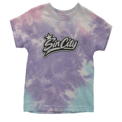 Sin City Vegas Retro Vintage Youth T-shirt Tie-Dye Cotton Candy