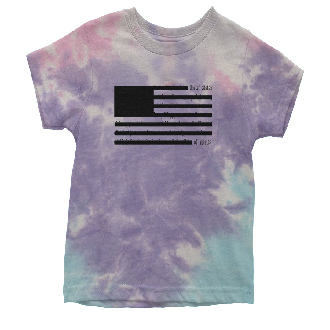 Redacted American Flag Youth T-shirt Tie-Dye Cotton Candy