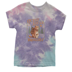 Quest Squad Broccoli Cat Fantasy Reader  Youth T-shirt Tie-Dye Cotton Candy