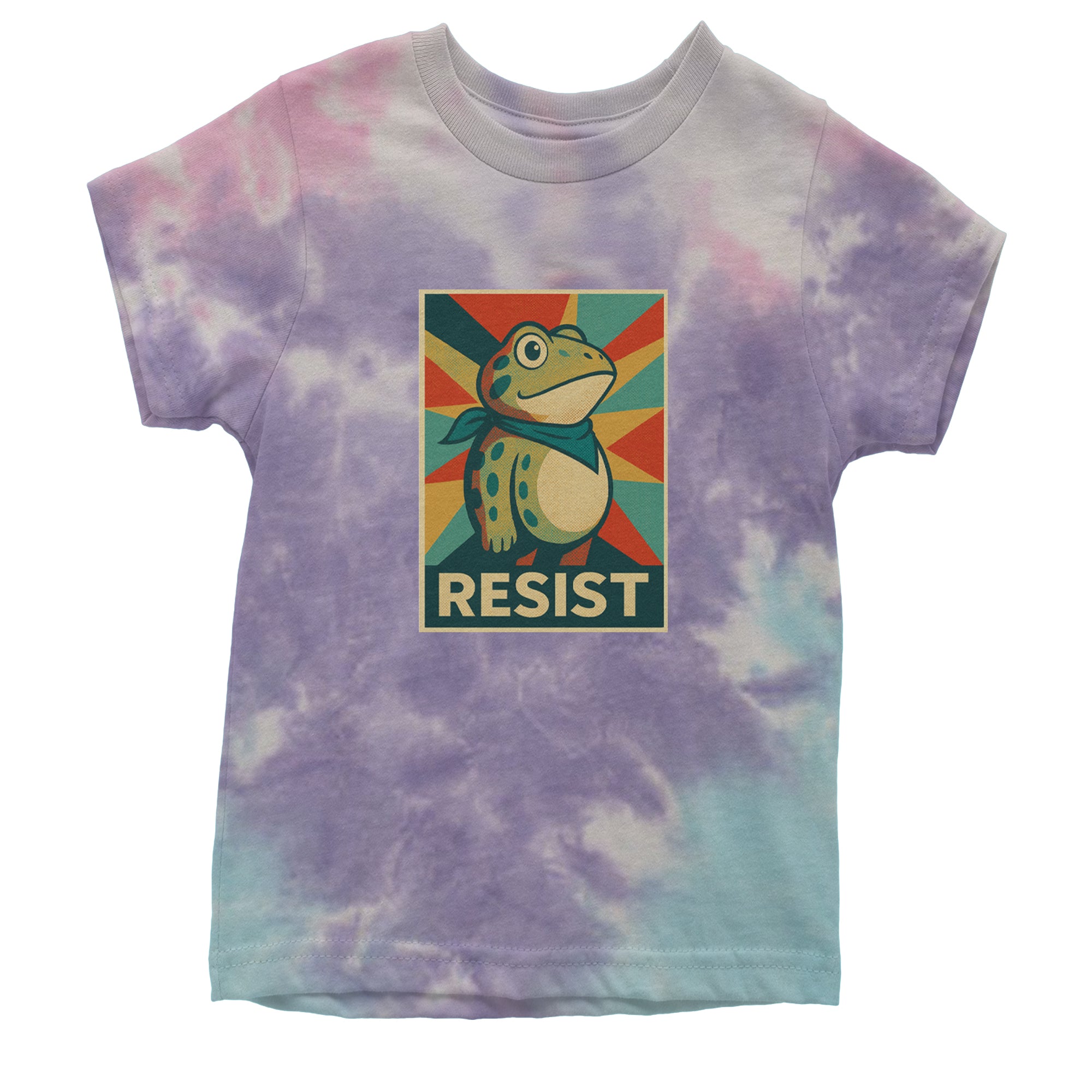 Resist Portland Protest Frog Youth T-shirt Tie-Dye Cotton Candy