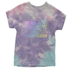 Spooky Season Horror Icons Halloween Youth T-shirt Tie-Dye Cotton Candy