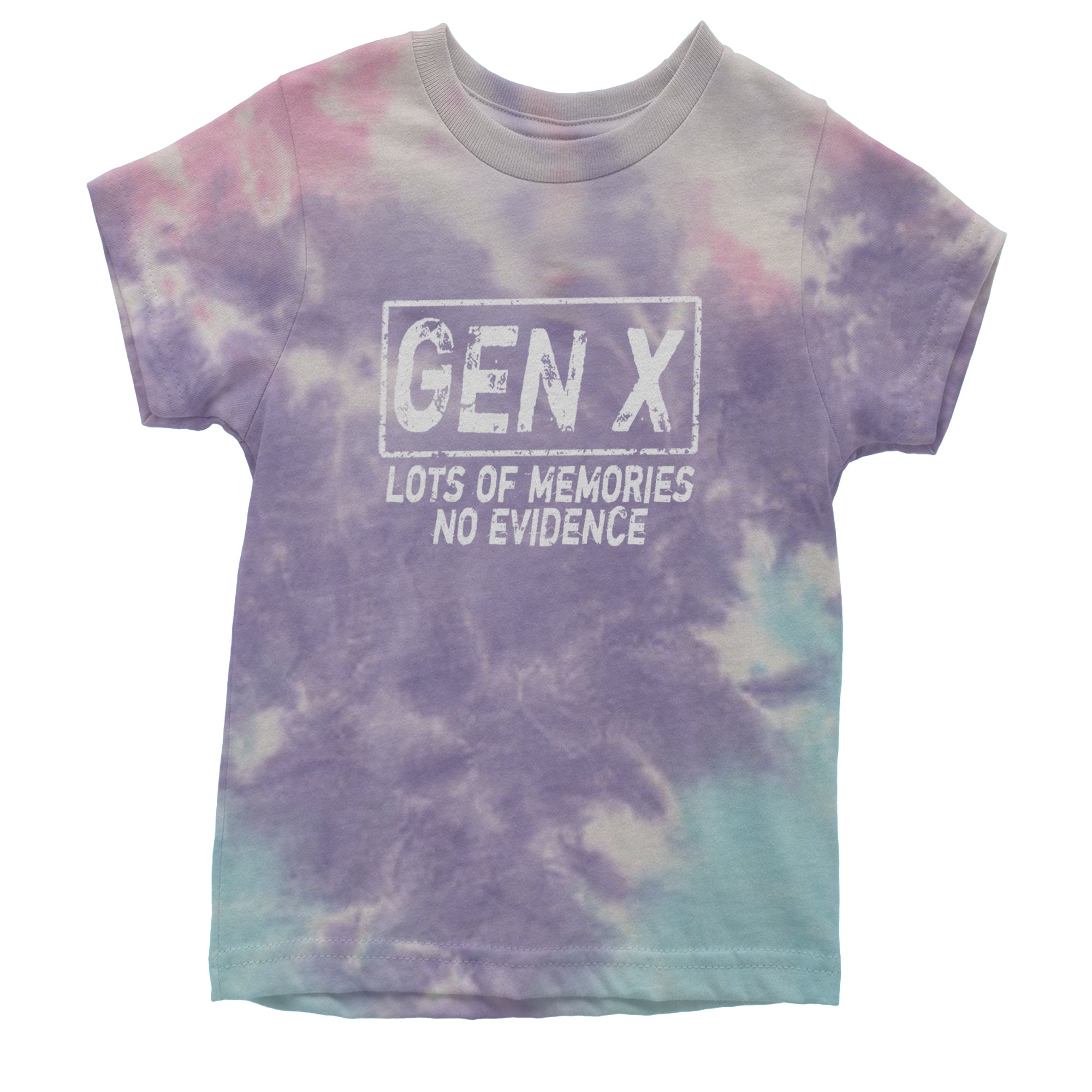 Gen X Lots of Memories No Evidence Nostalgia Youth T-shirt Tie-Dye Cotton Candy