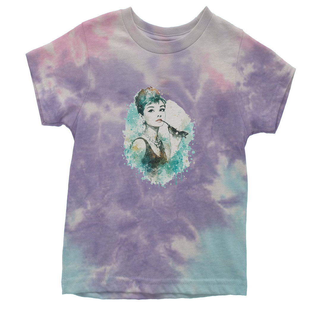 Mrs. Herpburn Iconic Watercolors Youth T-shirt Tie-Dye Cotton Candy