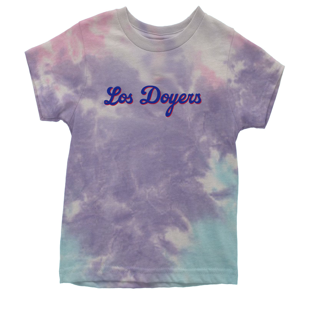 Los Doyers LA Baseball Youth T-shirt Tie-Dye Cotton Candy