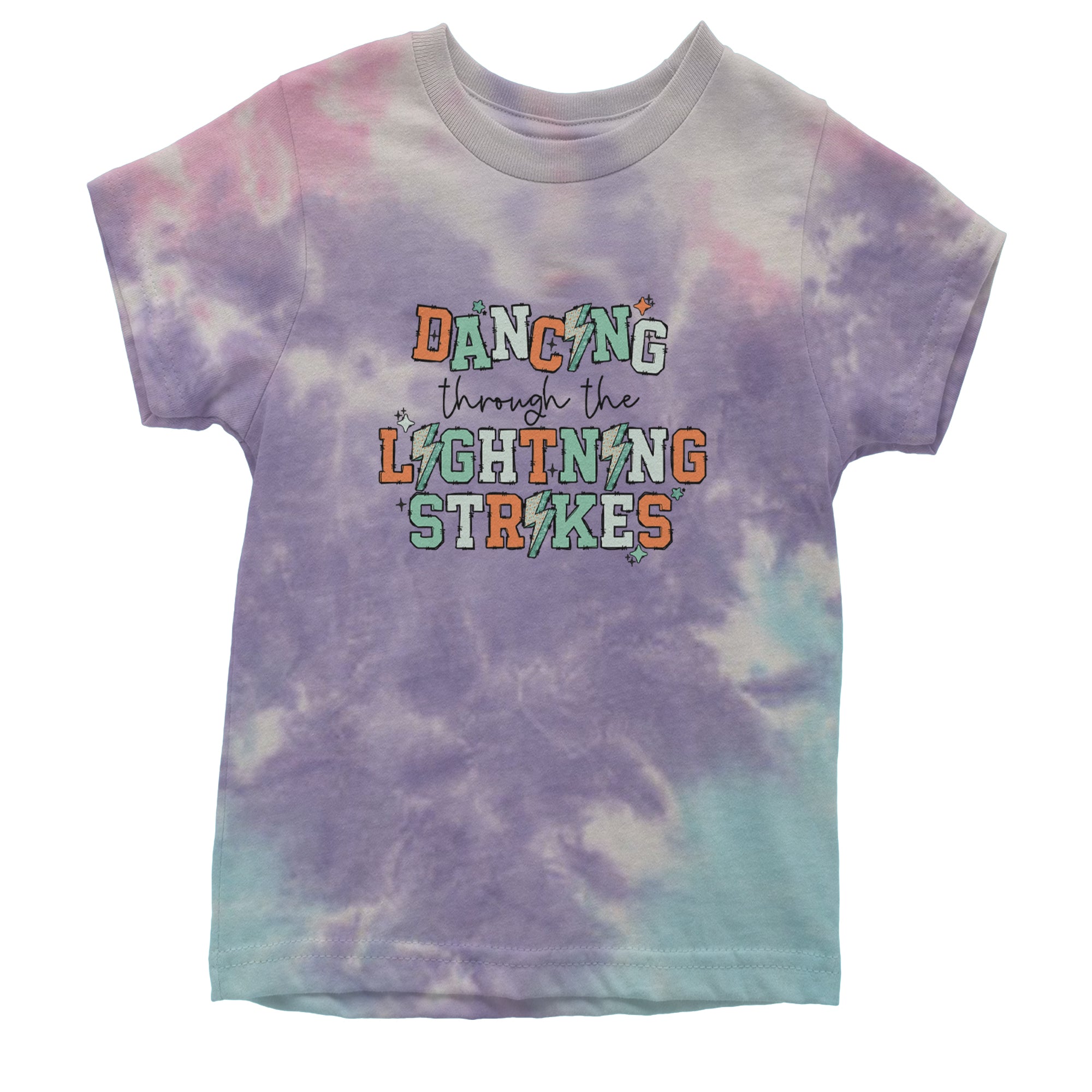 Dancing Through The Lightning Strikes Youth T-shirt Tie-Dye Cotton Candy