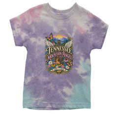 Tennessee Mountain Angel Wings Dolly Youth T-shirt Tie-Dye Cotton Candy