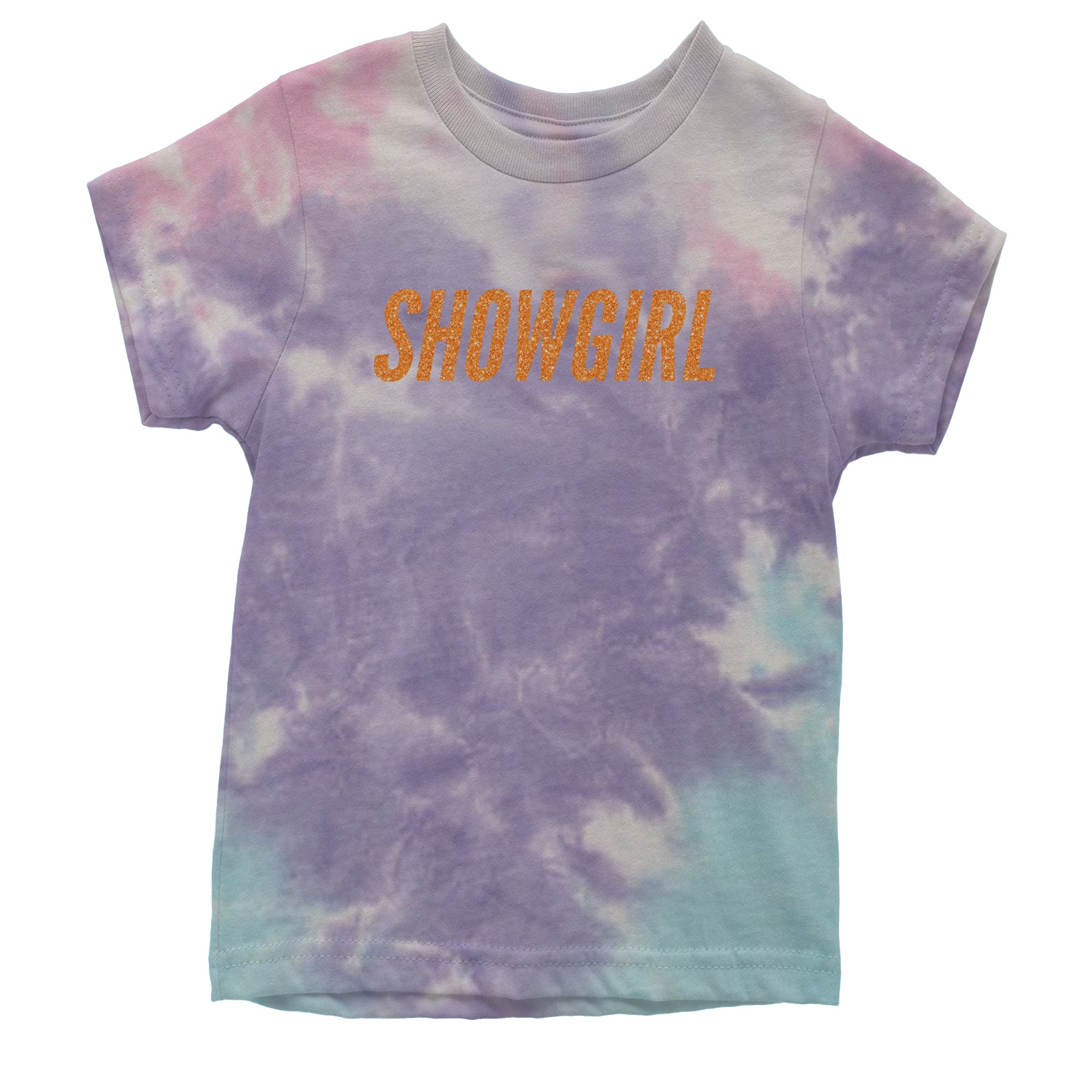 Showgirl Orange Glitter Youth T-shirt Tie-Dye Cotton Candy