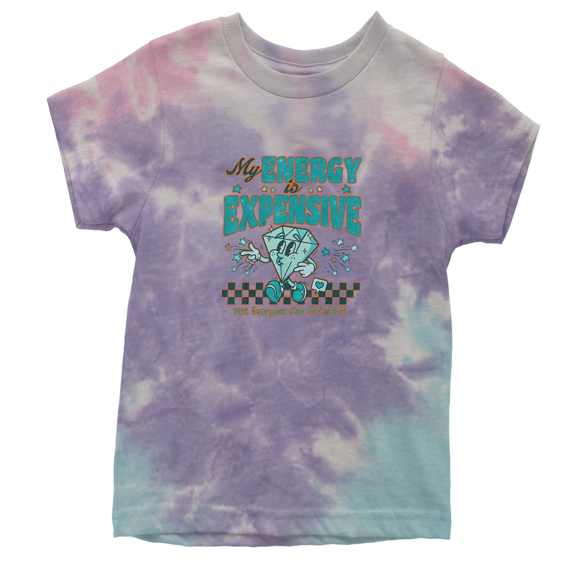 Diamond My Energy Is Expensive Youth T-shirt Tie-Dye Cotton Candy