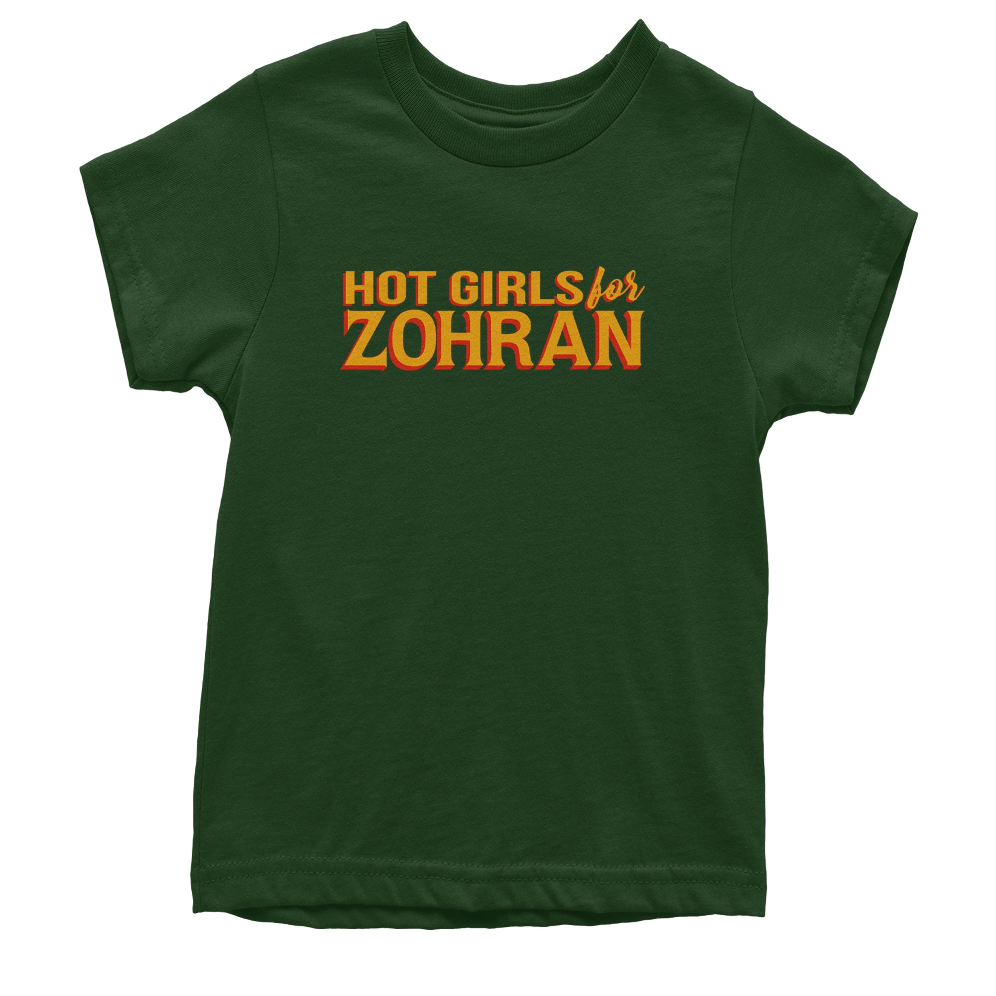 Hot Girls for Zohran Meme Youth T-shirt Forest Green