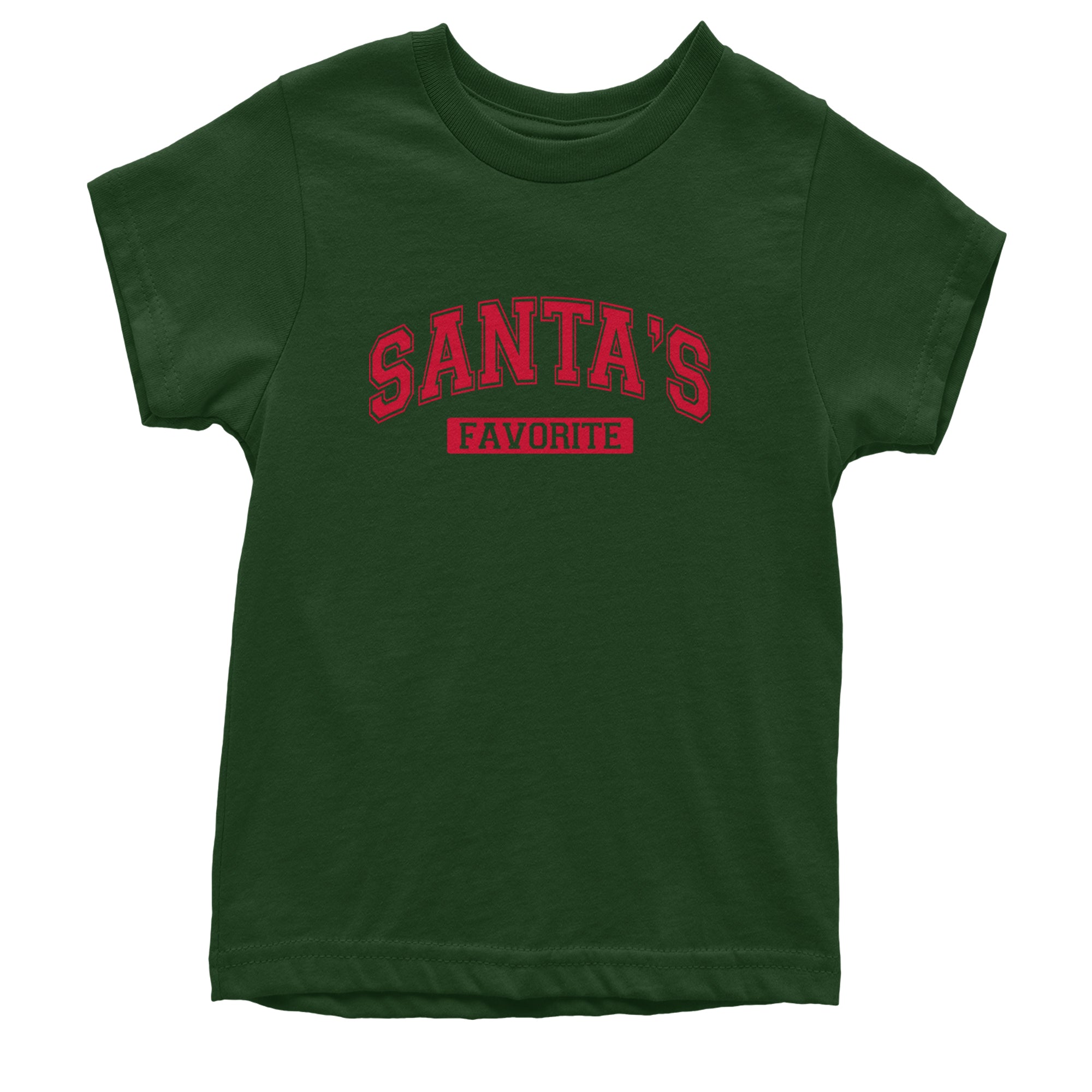 Santa's Favorite Youth T-shirt Forest Green