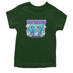 67 Six Seven Meme Kawaii Cloud Youth T-shirt Forest Green