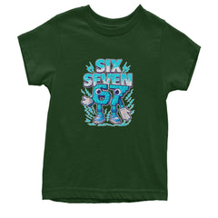 67 Brainrot Meme Slang Youth T-shirt Forest Green