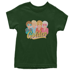 Stay Golden Girls Retro Youth T-shirt Forest Green