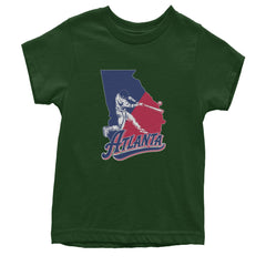 Atlanta Georgia Batter Up Youth T-shirt Forest Green