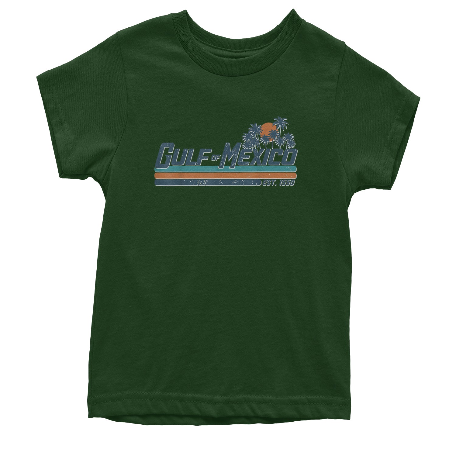 Gulf Of Mexico Established Year 1550 Youth T-shirt Forest Green