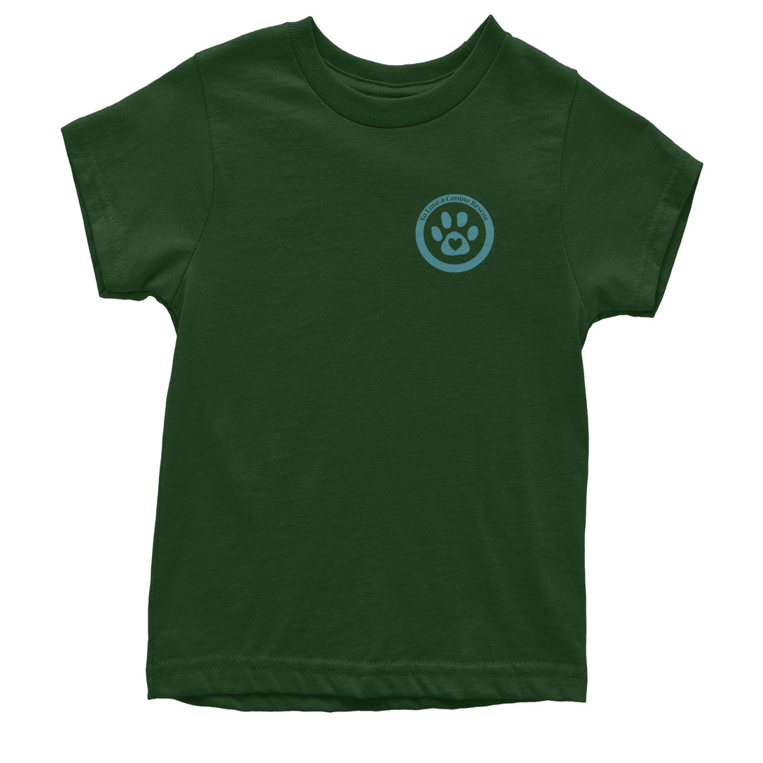 TLC To Love a Canine Dog Rescue Teal Youth T-shirt Forest Green