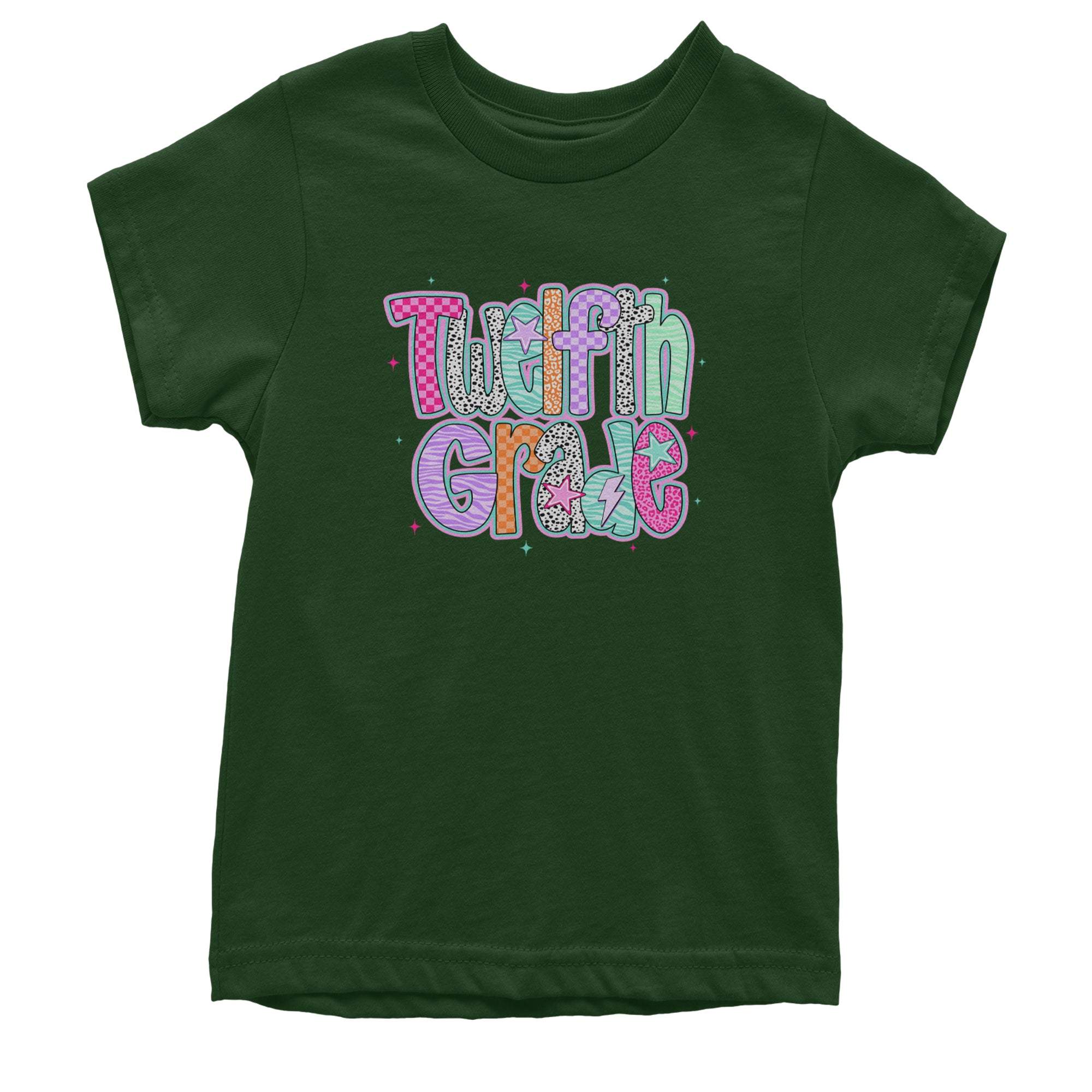 Senior Year Colorful Back to School Youth T-shirt Forest Green